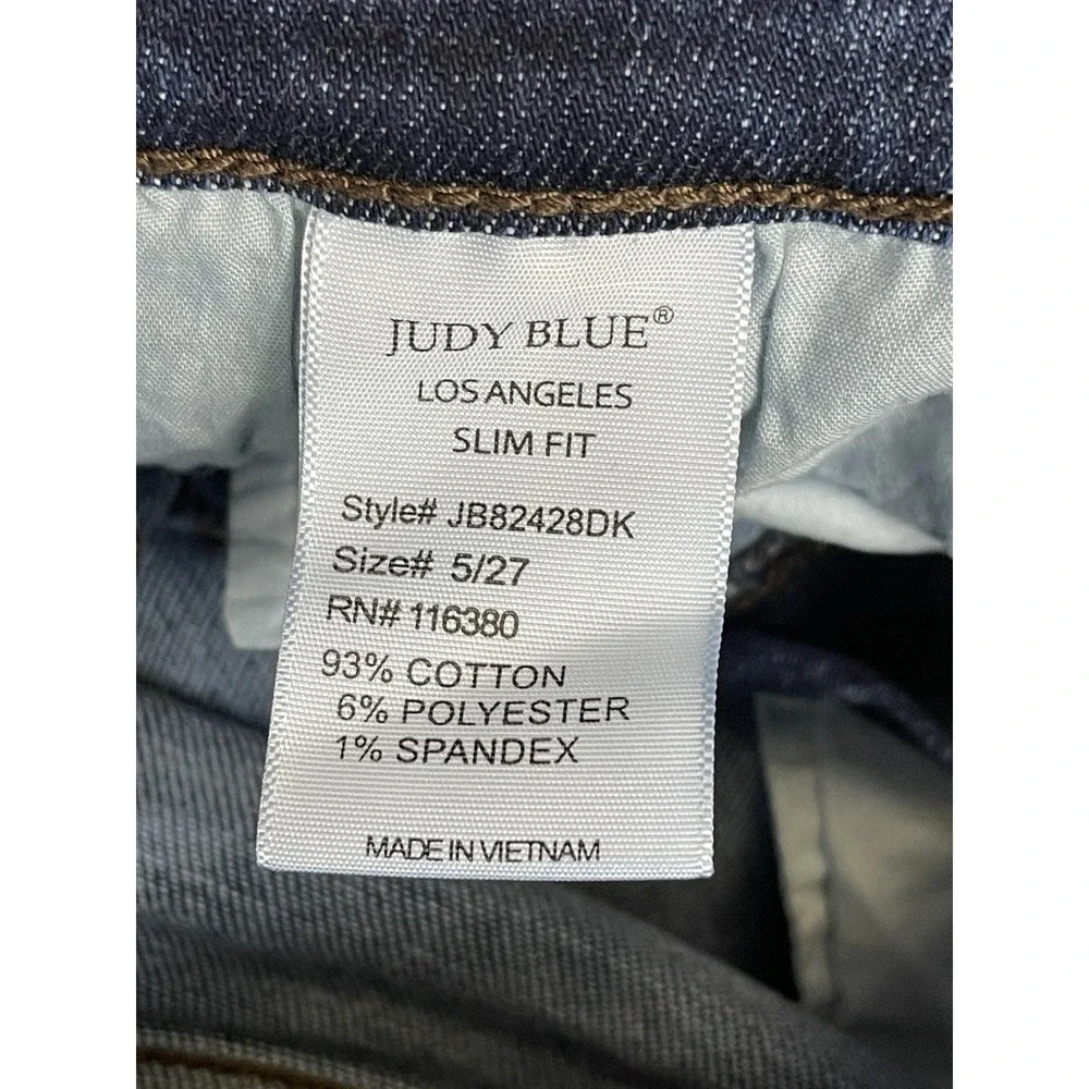 Judy‎ Blue Jeans Womens 5/27 Blue Slim Fit Mid Rise Stretch Tapered Denim